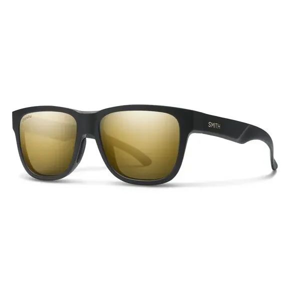 NWT SMITH Lowdown Slim 2 Sunglasses Matte Black Gold Polarized